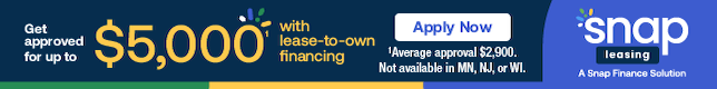 Get approved for up to $5,000 with Snap lease-to-own financing
